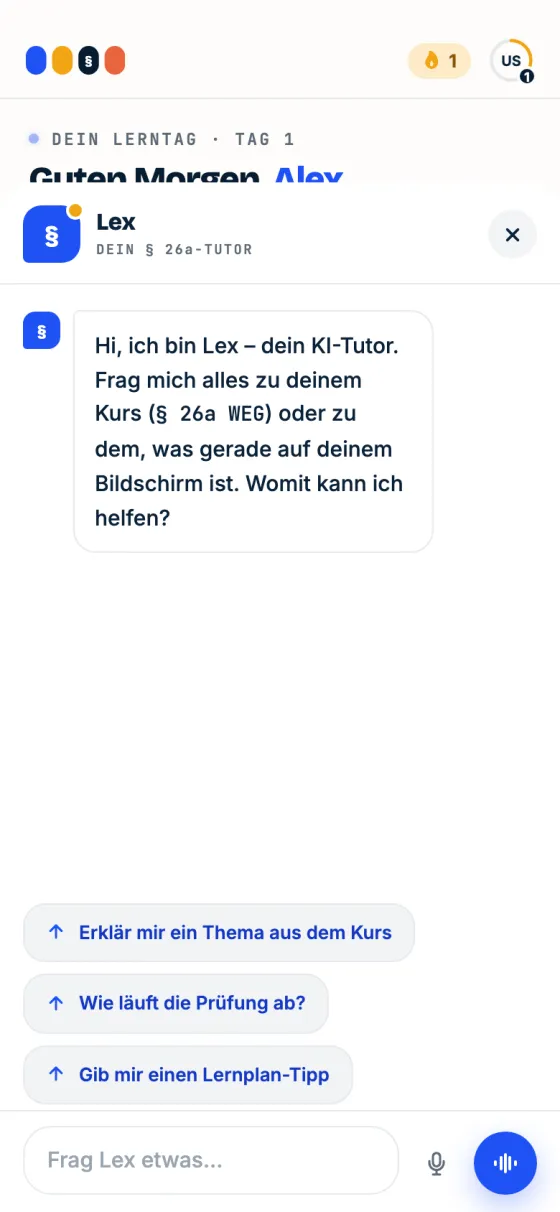 Gespräch mit dem KI-Tutor Lex