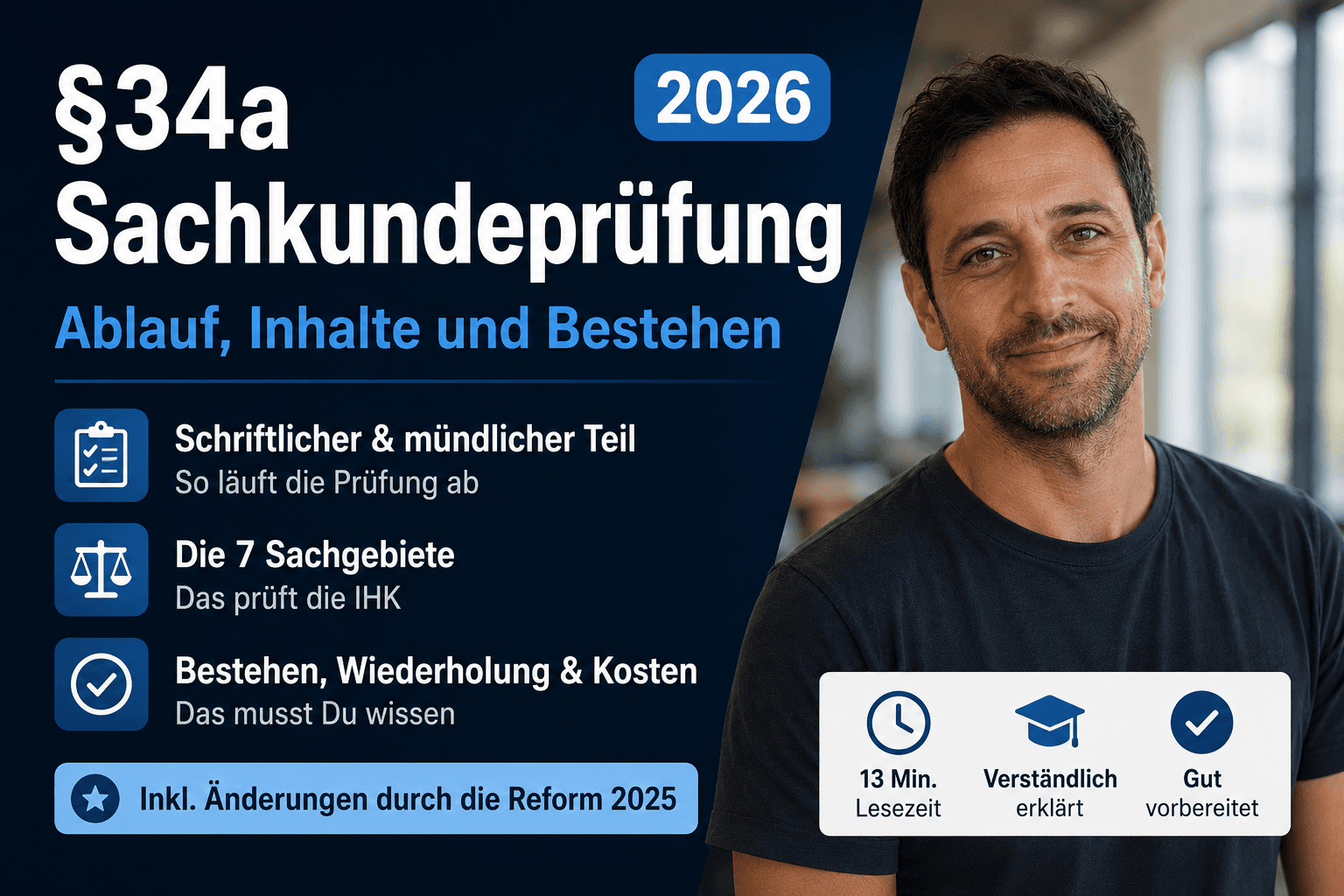 §34a Sachkundeprüfung: Ablauf, Inhalte und Bestehen (Stand 2026)